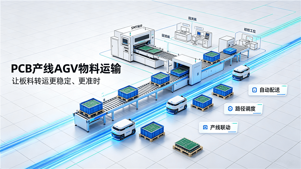 PCB生产线AGV搬运小车在板材运输场景的解决方案
