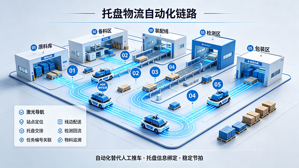 医疗器械生产线中AGV搬运小车的应用方案